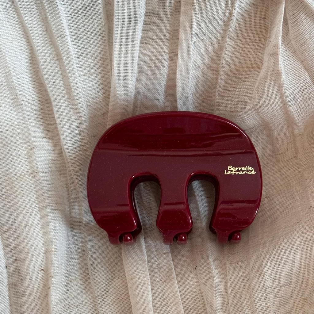 Red Series High-End Half-Up Hair Claw Clip for Women - Delicate New Year Updo Accessory