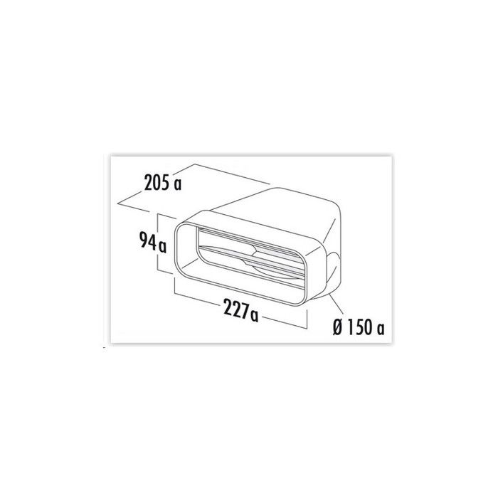 Adaptateur D'angle - NOVY - 906405 - Conduit Plat - 94x227x205 Mm - Blanc