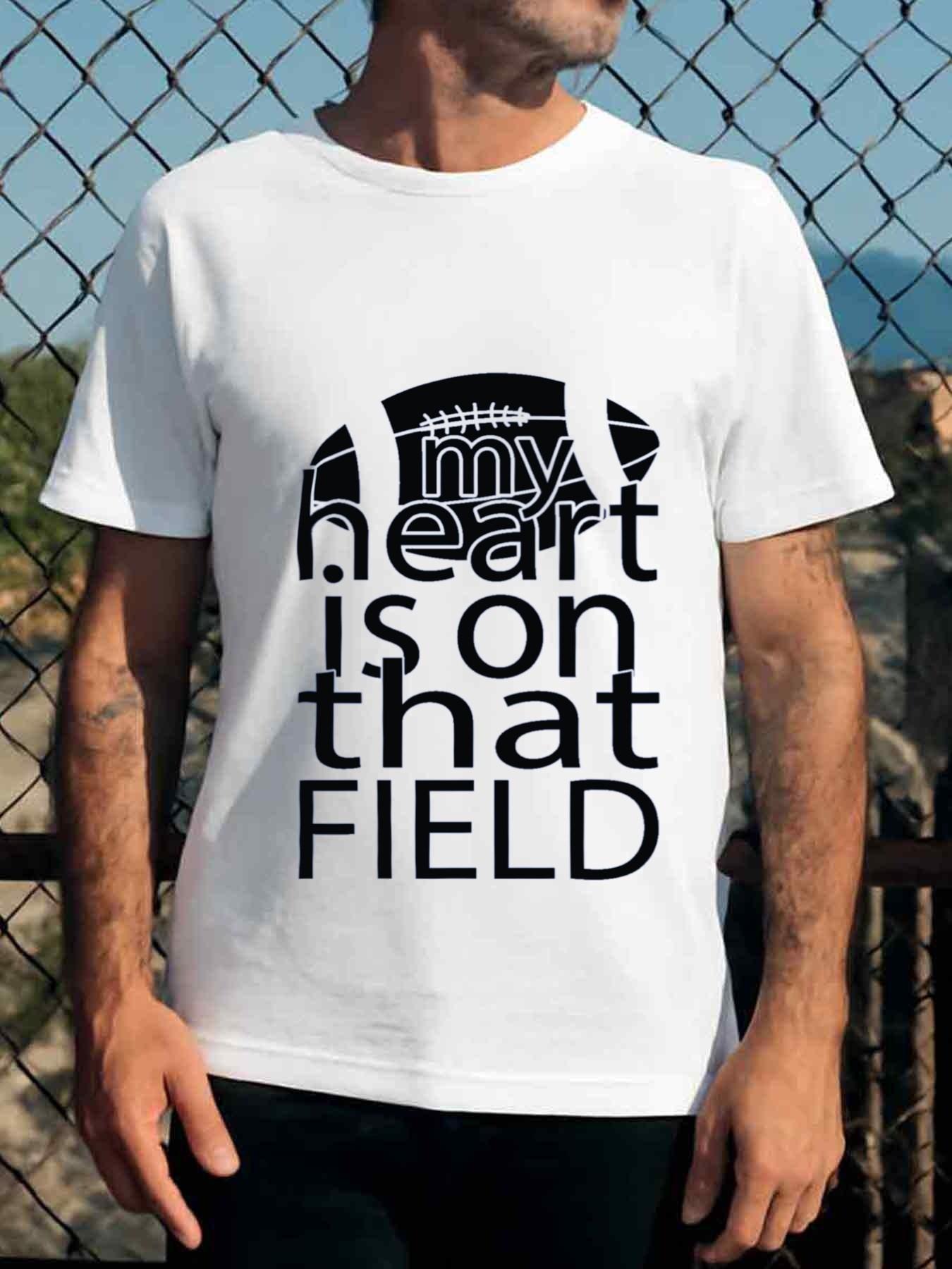 Men s T-Shirt Y2K Football Heart Field White 2XL