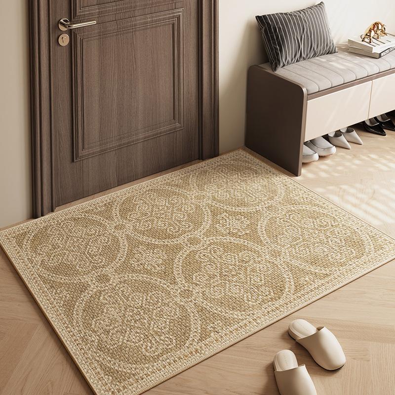 Simple Linen Floor Mat, Water-Absorbing Quick-Drying Non-Slip Mat, Home Floor Mat Entrance, Door Rub Foot Carpet