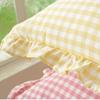 Lotus Leaf Skirt Edge Ruffled Edge Pillowcase Plaid Print Art Cushion Cover  Home Decoration