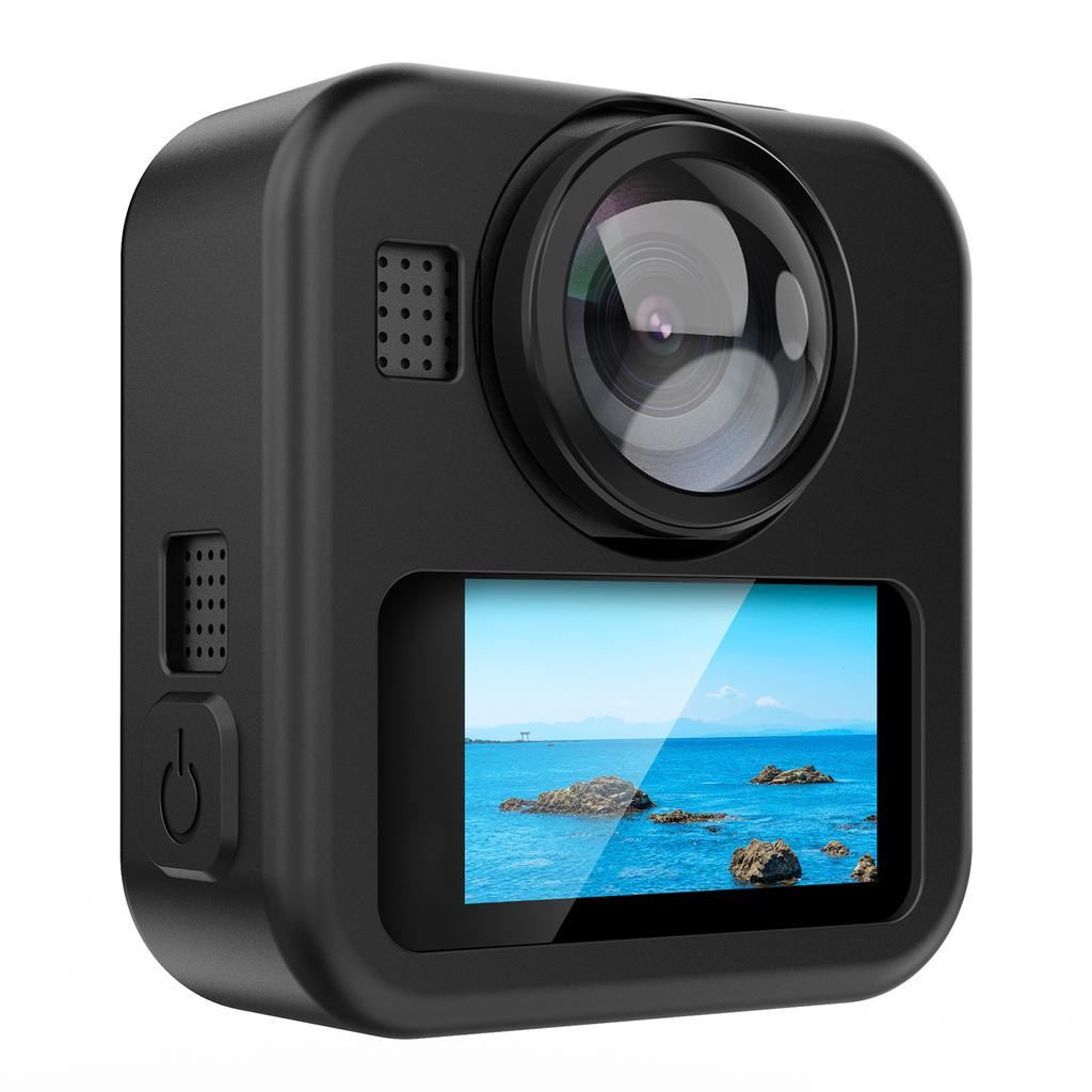 Silikonowe Etui do GoPro Max 2 Ochrona Ekranu Odporne na Upadki Pyłoszczelne Klapka Boczna Baterii Osłona Obiektywu do Akcesoriów GoPro Max 2
