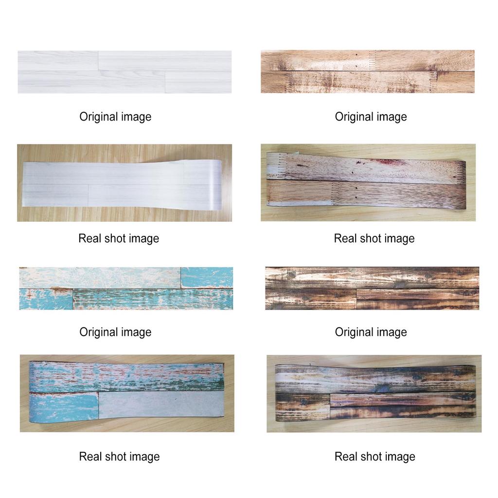 1PC Self Adhesive Wood Grain  Tile Stickers Waterproof PVC Removable Wall Stickers Decals   Wallpapers for Kitchen Bathroom Home Tidy