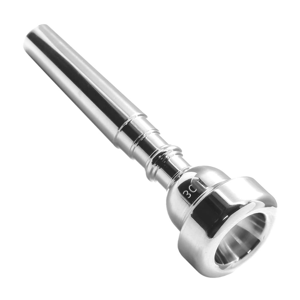Biaungdo Trumpet Silver Plated 3C Trumpet Mouthpiece Brass Mouthpiece Replacement Trumpet Accessories Musical Instrument Mouthpiece for Professional