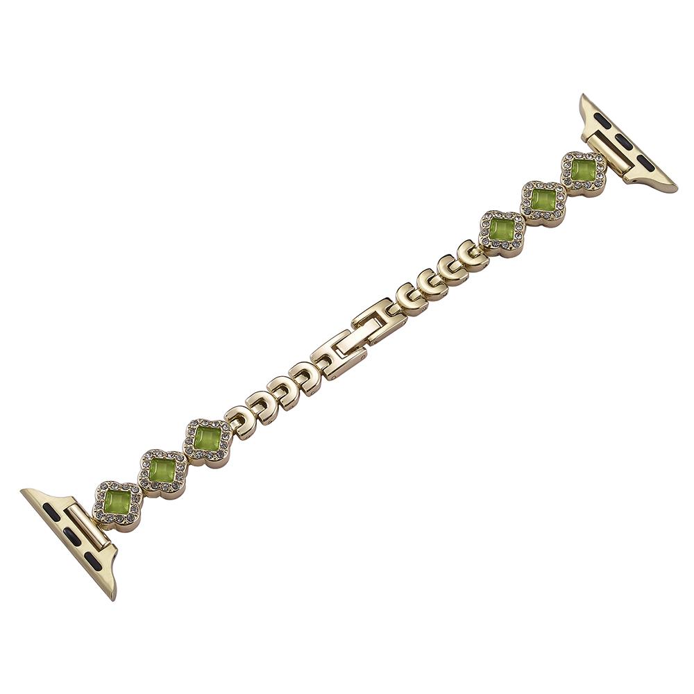 

Watch Strap for Apple Watch Series 10 42mm/9 8 7 41mm/SE (2023) SE (2022) SE 6 5 4 40mm/3 2 1 38mm Rhinestone Stainless Steel Strap Gold