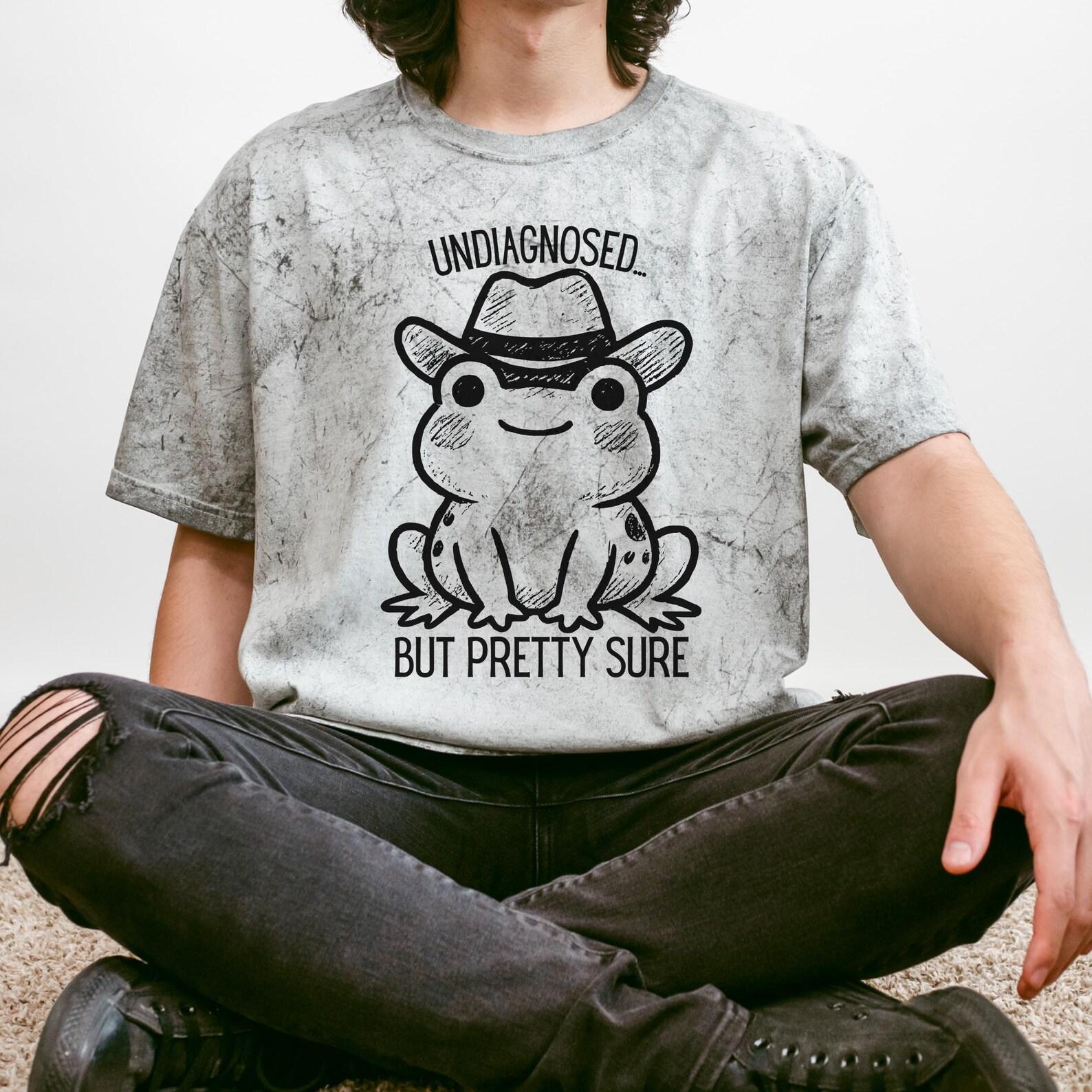 Undiagnosed But Pretty Sure, Cowboy Frog Meme T-Shirt: Comfort Colors Colorblast Tee S