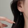 925 Sterling Silver Zirconia Tassel Stud Earrings - Elegant High-End 2026 Women's Accessory
