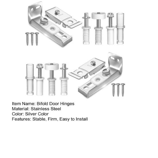 1 set Balamale uși pliante Arc Folosit pe scară largă Robuste, anti-rugină, Instalare fără efort, Piese de reparație, din oțel inoxidabil, Kit de reparații pentru uși pliante.