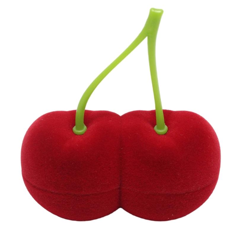 

Stylish Jewelry Storage Box Practical Jewellery Holder Cute Cherry Shaped Gift Box Stylish Stud Earrings Organizer Case 1