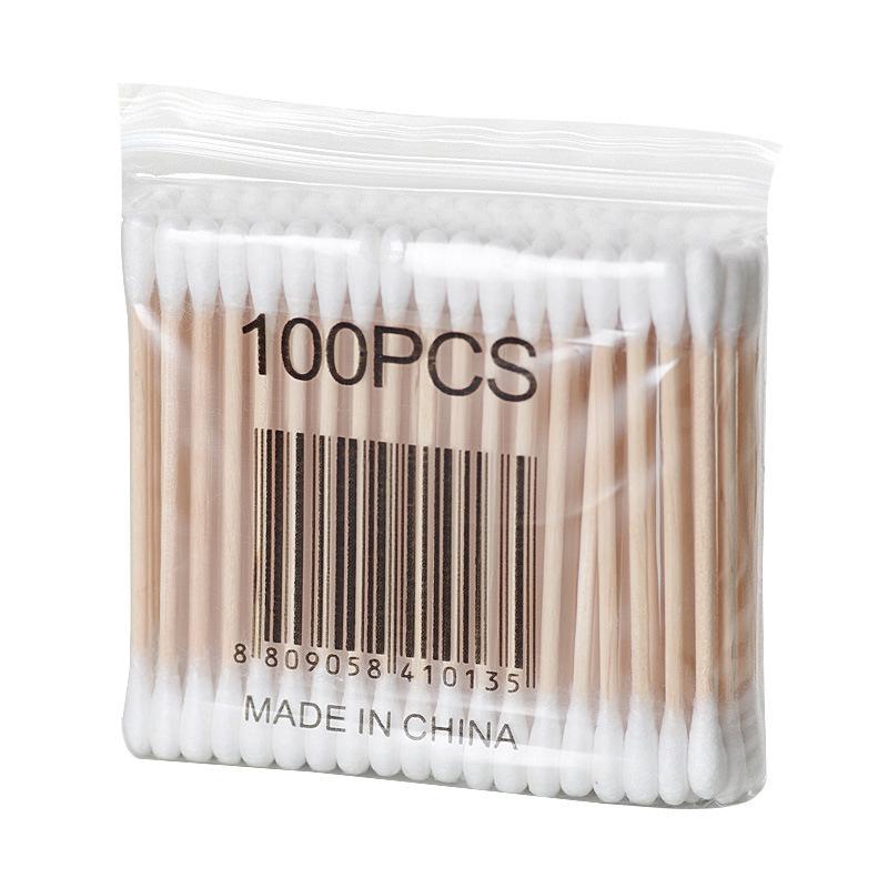 1/3/5pack Round Headed Cotton Swabs Double Round Headed Cotton Swabs Bamboo Sticks Precision Pointed Cosmetic Nail Tools