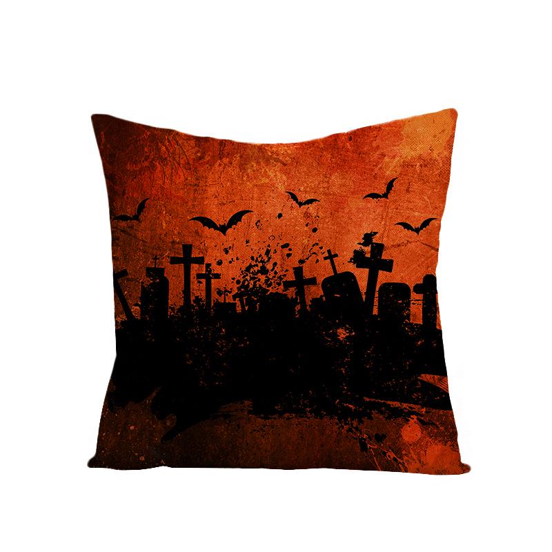 New Home Furnishings Halloween Polyester Pillow Case Home Pumpkin Ghost Fire Cushion Waist Pillow Case
