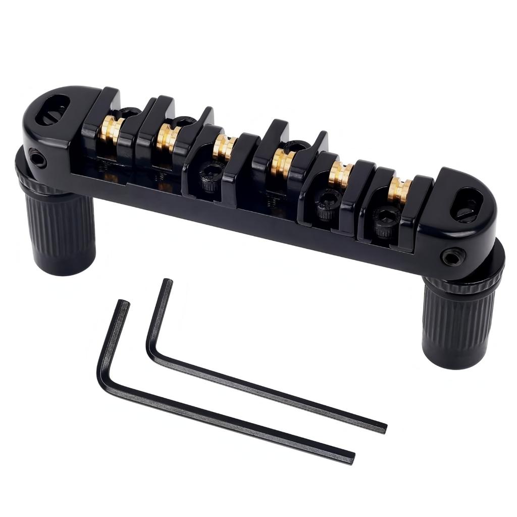 1pc Electric Guitar Bridge Replacement Roller Saddles 6 String Tailpiece Easy Install Guitar Bridge for Electric Guitars