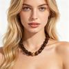 Bunter Perlen-Choker Harzperlen-Halskette Boho Klobige Halskette für Damen Sommer Strandurlaub Schmuck