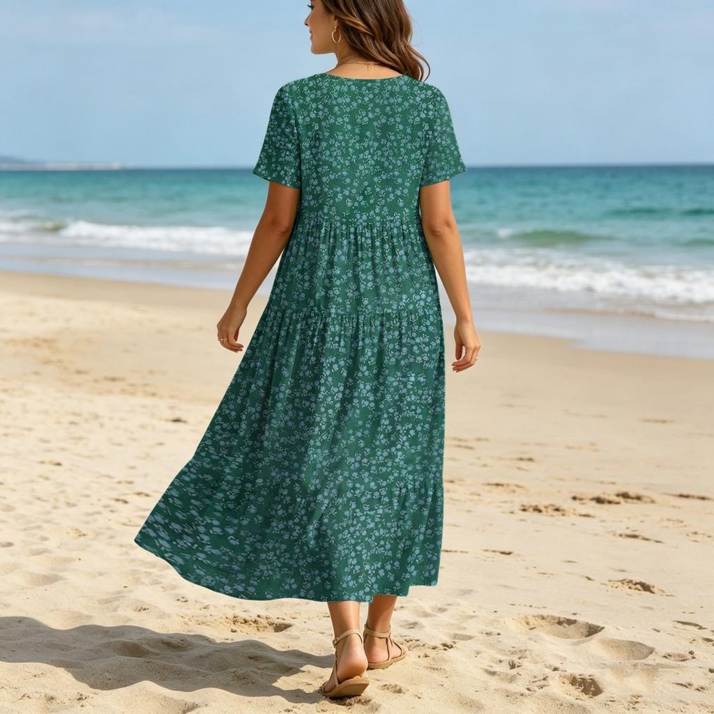 Abito Lungo Boho Abito Lungo da Donna Abito Lungo con Maniche Abiti Lunghi per Donna Abito Lungo Estivo Primavera M