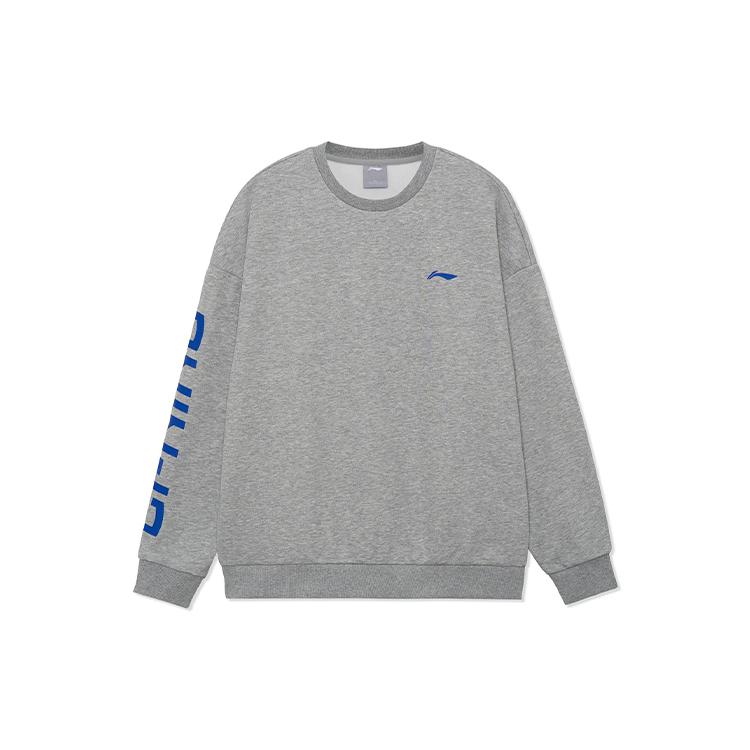 Li Ning Training Series Sweatshirts Unisex Gray Crew Neck Thickened Regular AWDRF44-5 M