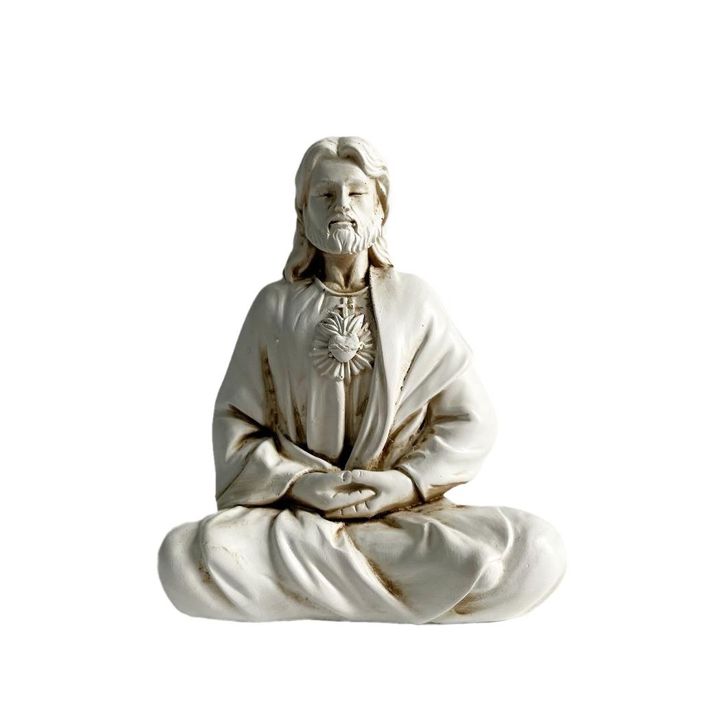 Priest Statue Resin Decor Home Ornament Window Sill Altar Figurine Handcrafted Sculpture