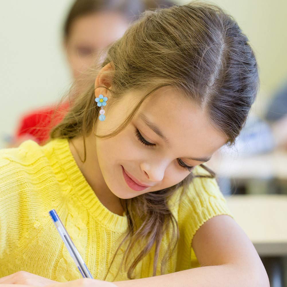 Bhjdok Kids' Clip-on Earring Set, Girls' Princess Jelly Earrings, Comfortable Ear Accessories, Birthday Gift, Perfect for Parties, Festivals, and