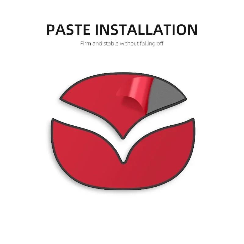 Carbon Fiber Car Steering Wheel Cover Logo Stickers Modified Auto Decorative Styling Decals for Mazda Axela ATENZA CX-5 CX-4