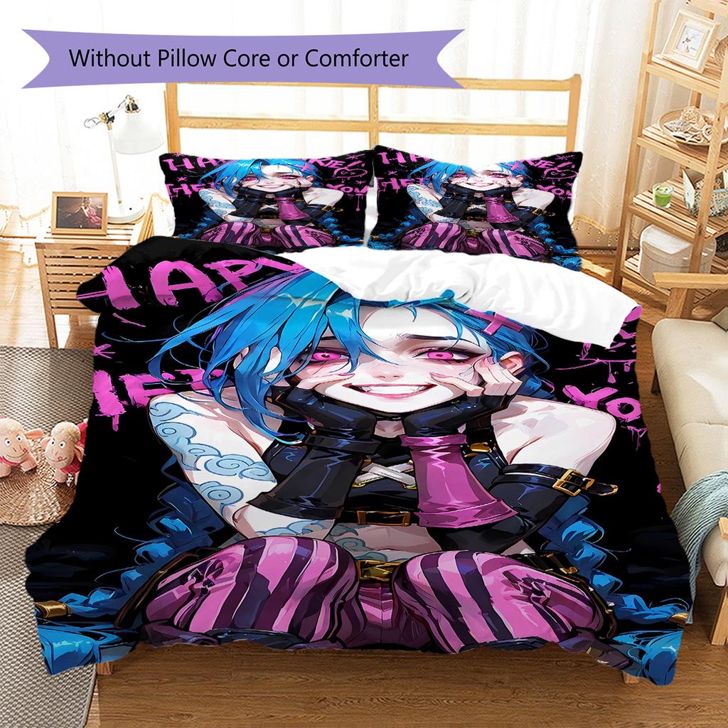 Jinx Pattern Bedding,Quilt Set Quilt Cover Pillowcase Home Birthday Gift (1 * Duvet Cover + 2 * Pillowcase, Without Core)