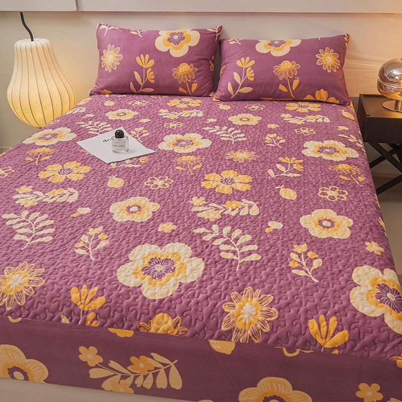 New Thickened Quilted Fitted Sheets, Mattress Protectors, Bed Covers, Single-piece Household Anti-slip Sheets