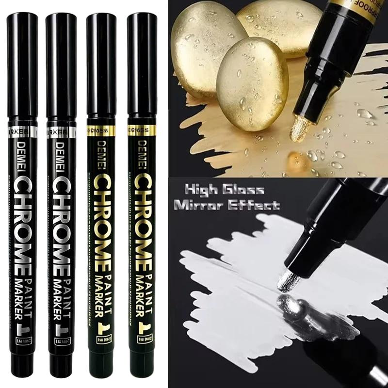 1-20Pcs Mirror Marker Pen DIY Reflective Paint Pens Mirror Markers Chrome Gold SILVER Marker Signature Car Styling Art Craftwork