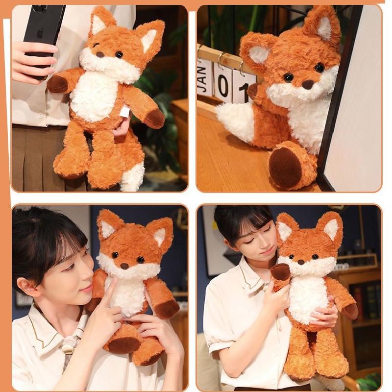 Cute Fox Plush Toy Running Doll Sleeping Hug Pillow Stuffed Animal Gift Birthday