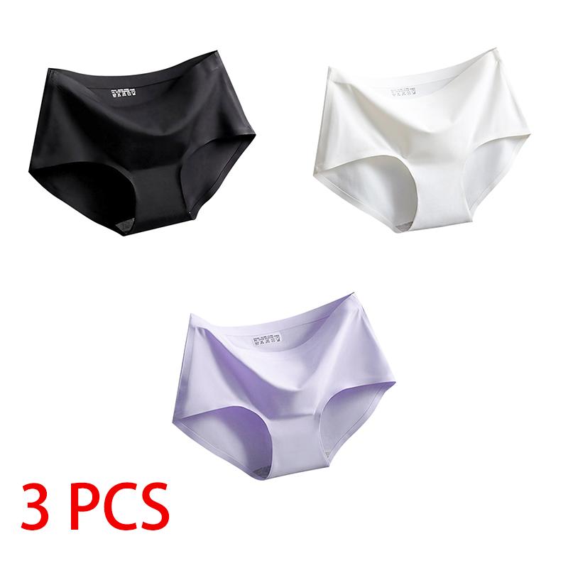 

1/3 шт. Женское нижнее белье Шелковое Освежающее Бесшовное Нижнее белье Трусики-треугольники Женские M