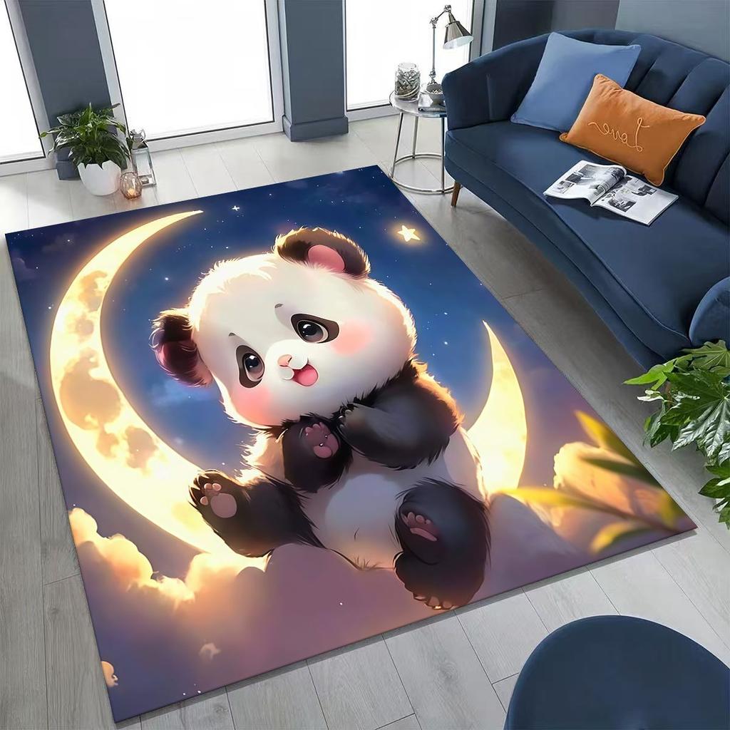 New Dream Panda Cute Cartoon Art Rug for Bedroom Living Room Sofa Home Doormat Decor,Large Kid Play Non-slip Floor Mat Gift