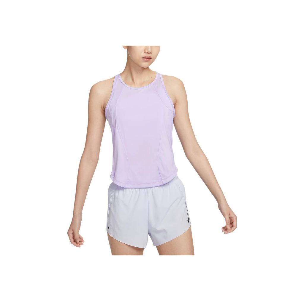 Nike Fast Solid Color Sleeveless Fitted Crew Neck Tank Top Women tops Lilac FN2515512