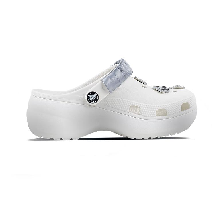 Crocs Classic Platform Clog EVA Starburst Punk Classic Cloud Retro Girly Cute Gradient Hand-Painted Clogs Women's White