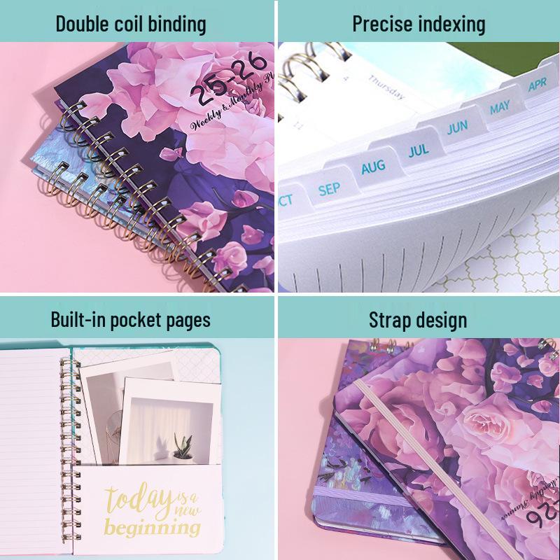 2025 A5 Daily Planner: Customizable Coil-Bound Schedule Book