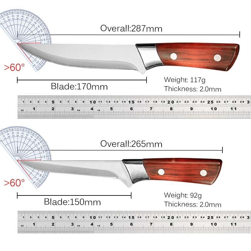 Meat Cleaver Chef Knife Stainless Steel Boning Knife Sharp Slaughtering Sheep Pig Fish Fruit Vegetable Knives with Sheath Kitchen Tool
