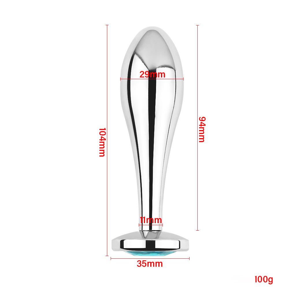Metal Drop Anal Plug For Women Stainless Steel Three Sizes Jewel Base Butt Plug G-point Massage Adult Sex Toys Male/Famale Gay
