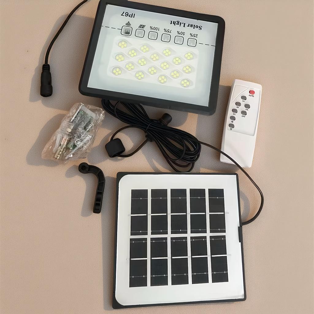 

LED Solar Ceiling Light - Waterproof Outdoor Lamp with Remote Control & 5M Cable for Garden/Corridor білий
