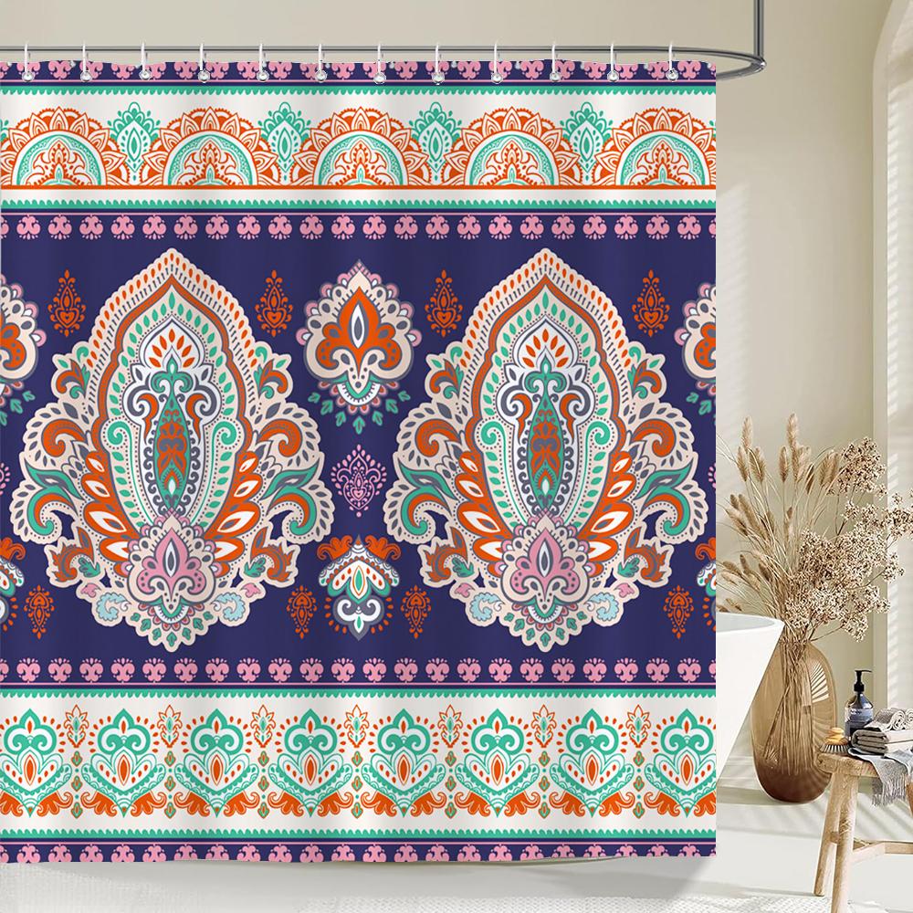 Bohemian style Shower Curtains Waterproof Polyester Fabric Boho Bath Curtains For Bathroom Bathtub Curtain With Hooks