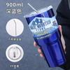 Magic Stainless Steel Freeze Thermos Cup with Straw Ice Coffee Drink Vacuum Insulated Bottle Travel Outdoor Mountain Cup for Dad