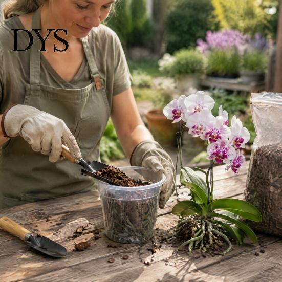 Phalaenopsis Pots Planter, Clear Plastic Orchid Pot with Drainage Holes, Root Control Breathable Slotted Plant Containers Design, for Indoor