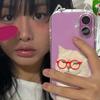 High cold glasses white cat for iPhone17Pro mobile phone case Air cat ears Apple 16 transparent 15 cute 14