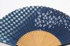 Folding Fan with Fan Gift Box Made in Japan Cherry [Hasegawa] Women's Case, Included, (Ichimatsu Blossom/Navy)