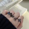 Dark Gothic Y2K Cat Full Diamond Zir*****Pen Ring Sweet Cool Niche Premium Sense Stacked Ring