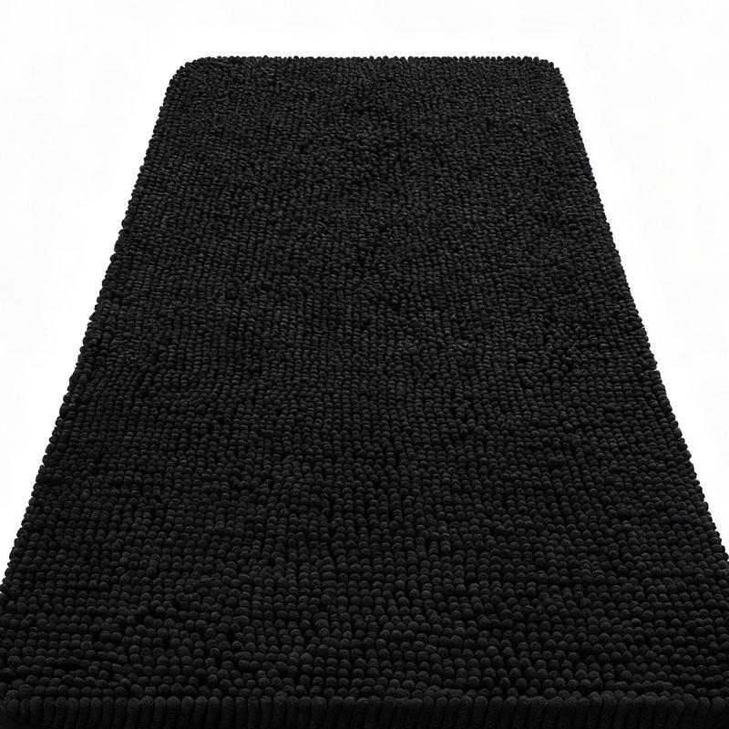 Homaxy Chenille Plain Hairy TPR Material Door Mat Indoor Non Slip Door Mat Dirt Trap Absorbent Mat Absorbs Water Bathroom Mat