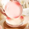 2025 Stylish Pink Ceramic Tableware Set: Elegant Plates and Deep Fruit Bowls