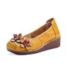 Shallow Single Shoes, Genuine Leather Women's Shoes, Shoe Flowers, One Pedal, Doudou Round Head Thick Sole, Spring and Autumn