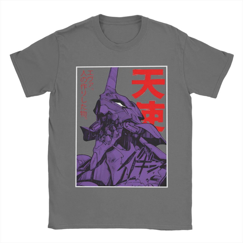 01 EVANGELION Tshirts For Unisex Women 100Cotton Clothes Hip Hop EVA Anime Crewneck Short Sleeve