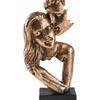 Abstract Kissing Couple Face Sculpture Artwork Kissing Lover Statue for Farmhouse Living Room Festival Shelves Wedding Gift