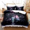 Sci-Fi Musical Anime Style Duvet Cover + 2 Pillowcases, ALIEN STAGE Printed Bedding Set Soft Material Holiday Birthday Gift