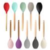 Home Cooking Utensils Silica Gel Scoop Salad Agitator Scoop Wood Handle Pot Cooking Silica Gel Pot Scoop Kitchen Utensils