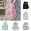 Large Capacity Nylon Backpack With Breathable Straps For Students And Casual Use
