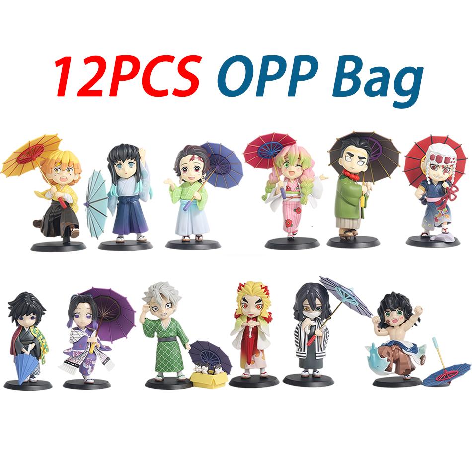Latest 1-12Pcs Figurine Plum Rain Series Kochou Shinobu Tomioka Giyuu Mitsuri Figurine Plaything Gift For Kids