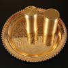 European Fruit Tray, Alloy Household Metal Round Shape High-Grade Relief Plate,Gold Snack Plate Home Table Decoration
